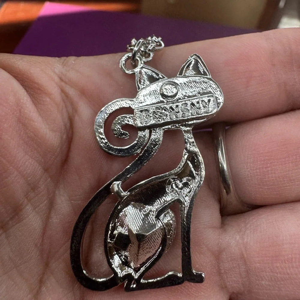 BONSNY Statement Enamel and Alloy Cat Necklace - Picture 3 of 4